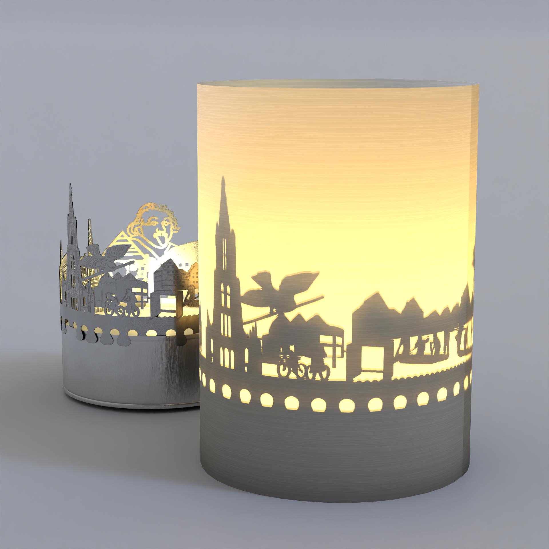 1264_kerze_ulm_skyline_souvenir_postkarte_sehenswuerdigkeiten_schattenspiel_geschenkidee_stadtansicht_stimmungslicht_syrlinbrunnen_schwoerhaus