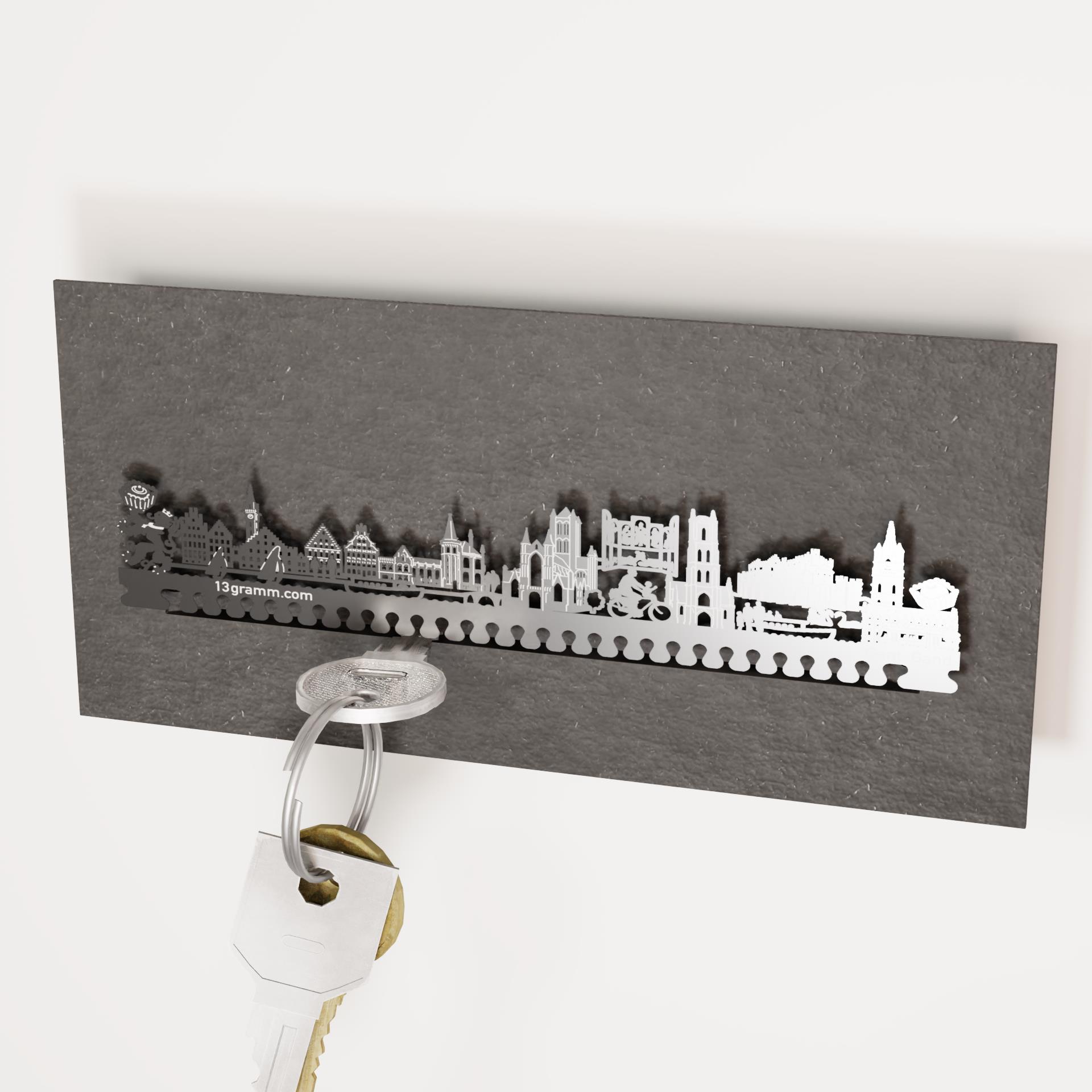 2179_skyline-schluesselbrett_gent_design_schluesselaufbewahrung_wohnaccesoire_geschenk_souvenir_markante-sehenswuerdigkeiten_praktisch_edel
