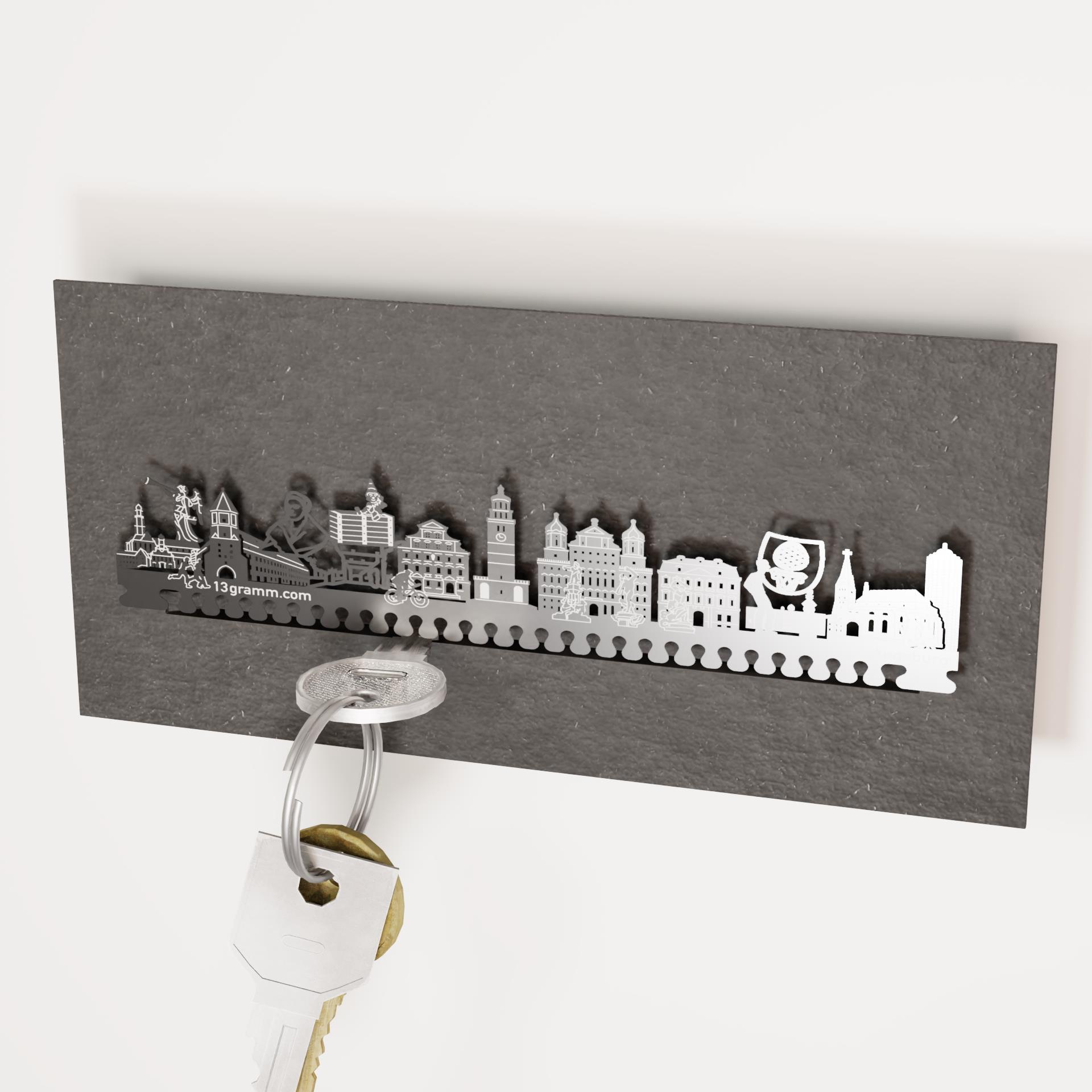 2261_praktisches-schluesselbrett-ordnung_wohnaccessoire_augsburg_schluesselhaken_ulrichskirche_jakobertor_fugger-stadtpalast_perlachturm_geschenk