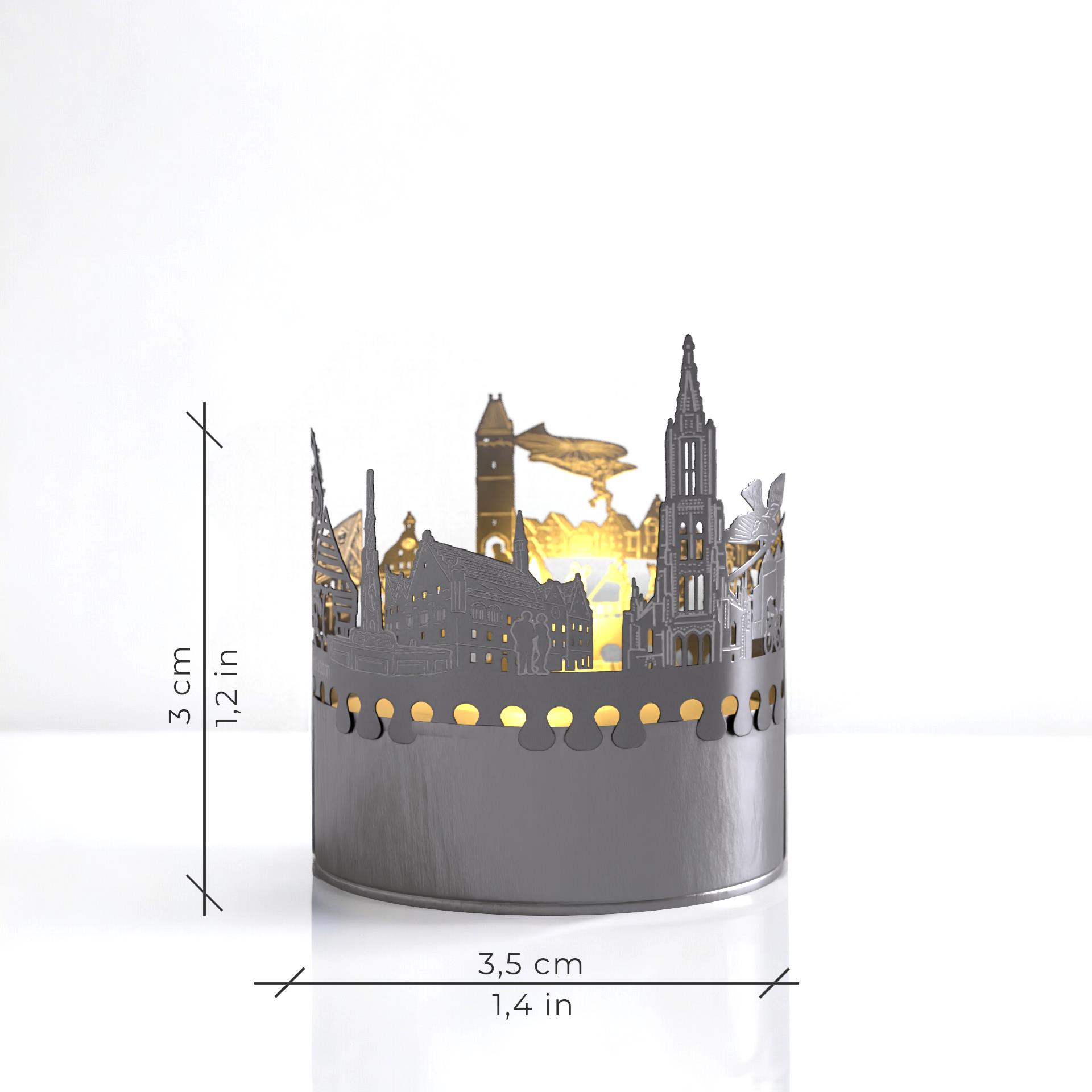 264_ulm_geschenk_kerze_souvenir_postkarte_motivkerze_schattenspiel_ulmer-muenster_ulmer-spatz_stadthaus-ulm_skyline_schiefes-haus-ulm