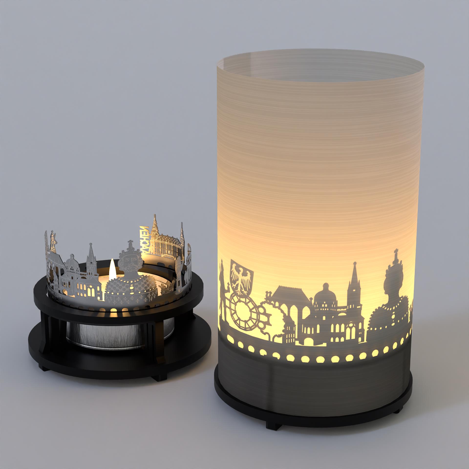 3134_aachen_skyline_rathaus_domschatz-von-aachen_pfalzkapelle_karlsbrunnen_kerzenlicht_atmosphaere_souvenir_geschenk_postkarte_wohnzimmer-deko