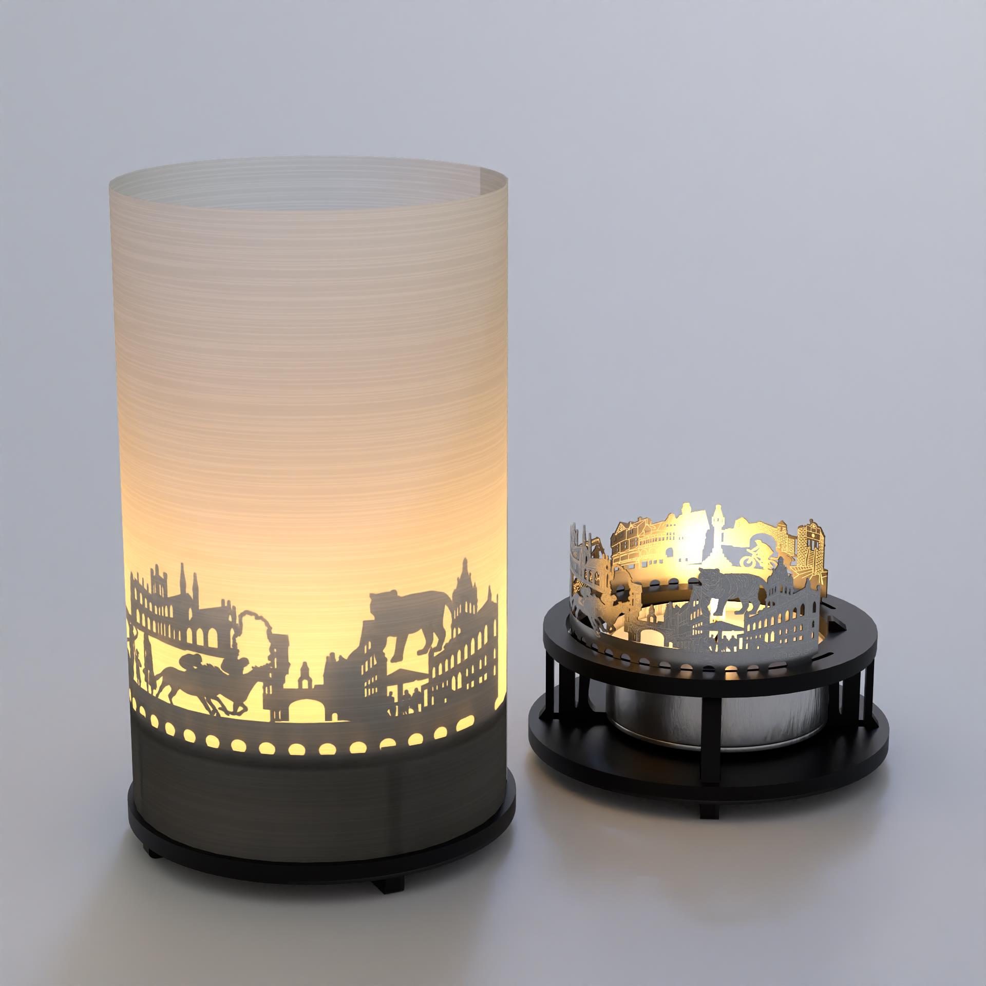 3212_chester_kerze_skyline-projektion_chester-cathedral_amphitheatre_chester-city-walls_chester-racecourse_souvenir_geschenk_postkarte