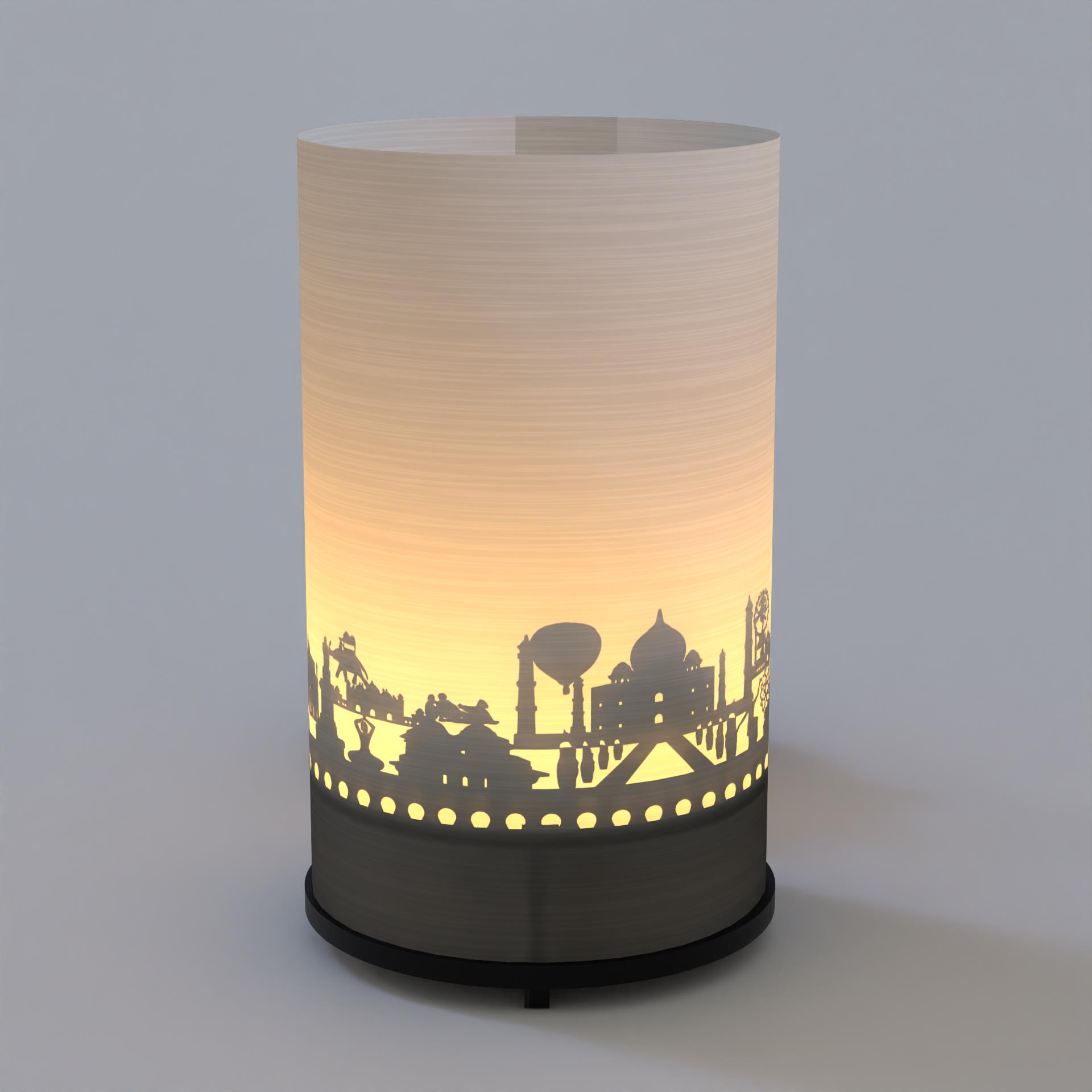 3408_agra_geschenk_motivkerze_postkarte_souvenir_schattenspiel_skyline_rotes-fort_taj-mahal_andenken_reiseerinnerung_touristenattraktionen